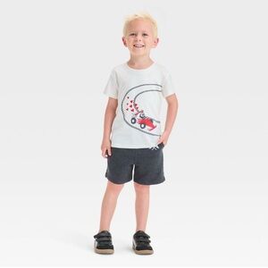 Cat & Jack Toddler Boys Racecar Shorts Outfit Set B5